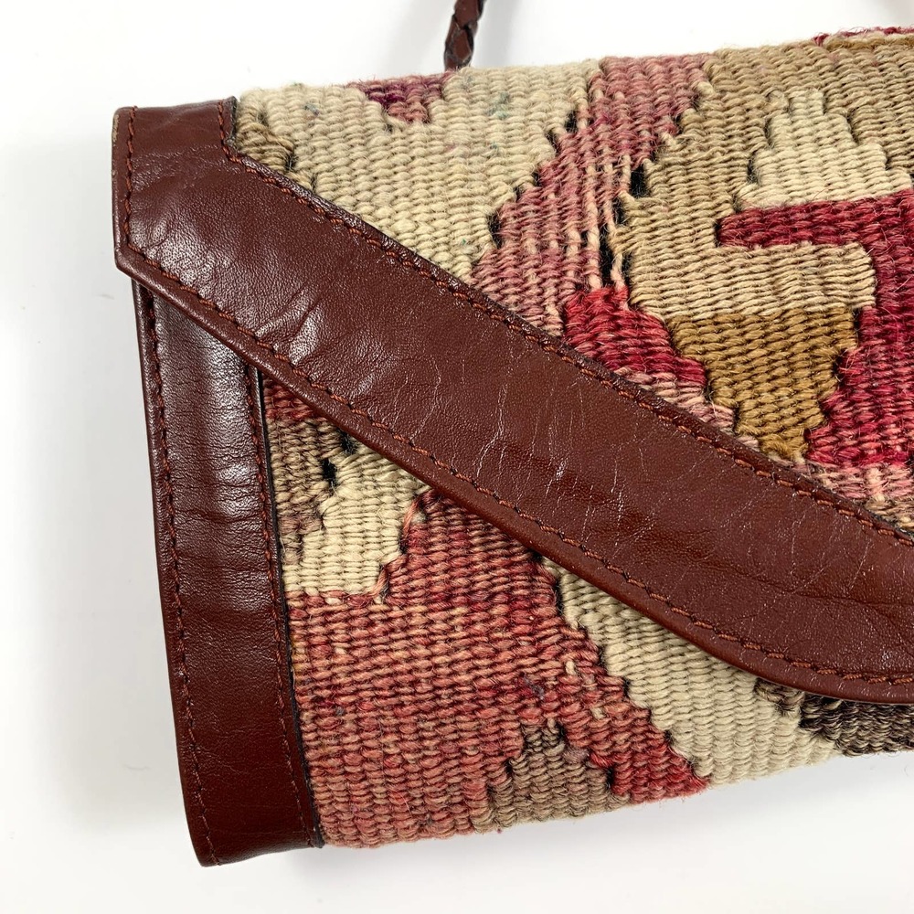 ❌SOLD❌ VTG hand made Turkish wool and leather wallet bag - Picture 8 of 11
